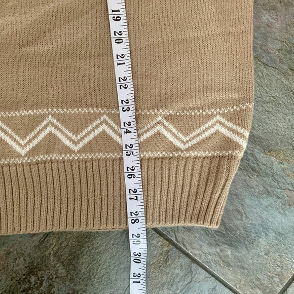 Mountain Ridge Quarter Zip Knit Sweater Beige Cream Pullover - Picture 6 of 6